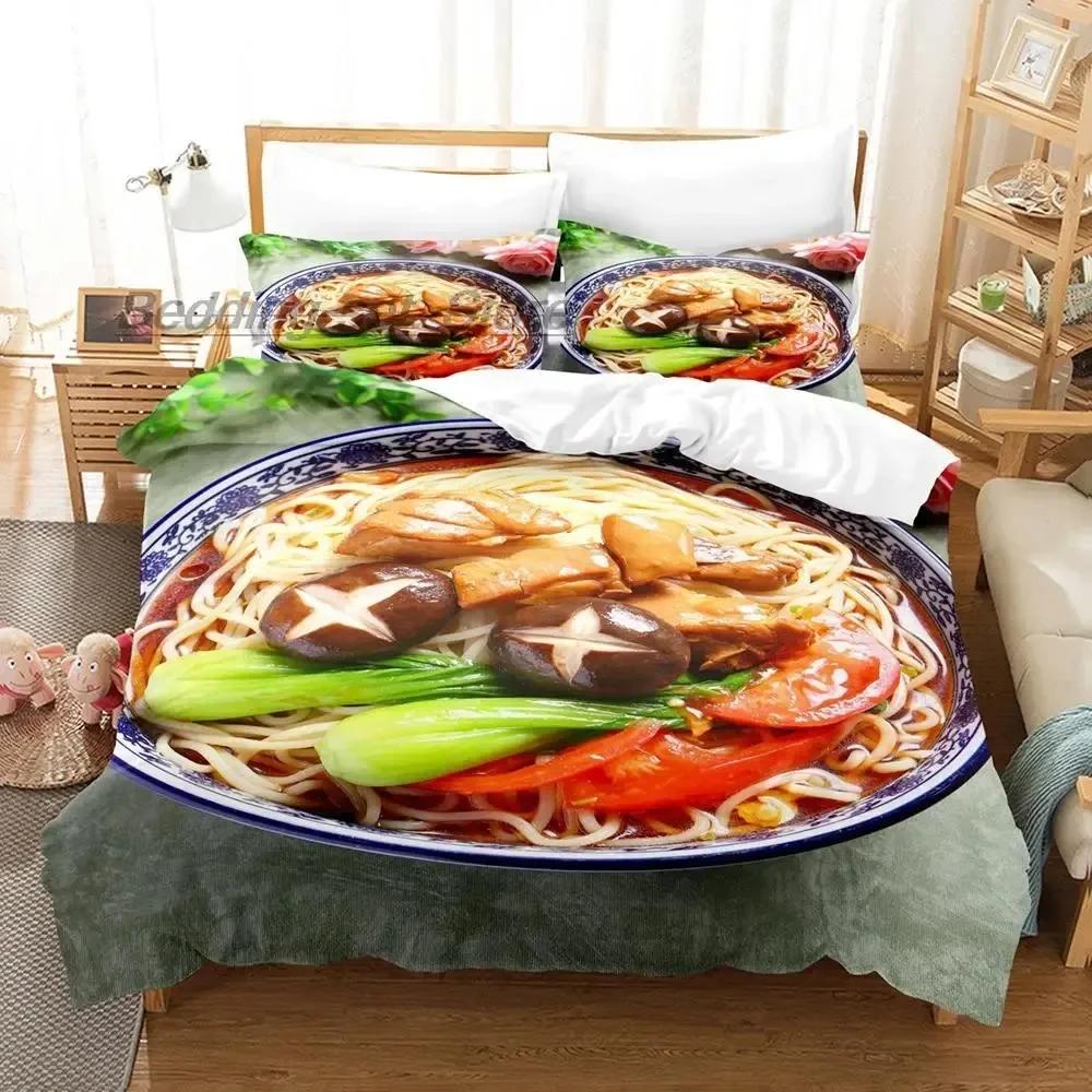 Gourmet Spaghetti Italienisches Bettwäsche-Set Einzelbett Twin Full Queen King Size Bettset Aldult Kinderzimmer Bettbezug-Sets 3D Essen