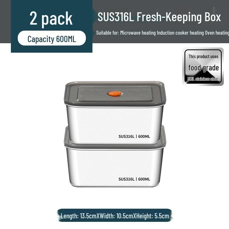 Stainless Steel Food-Grade Rectangular Dish Container with Lid