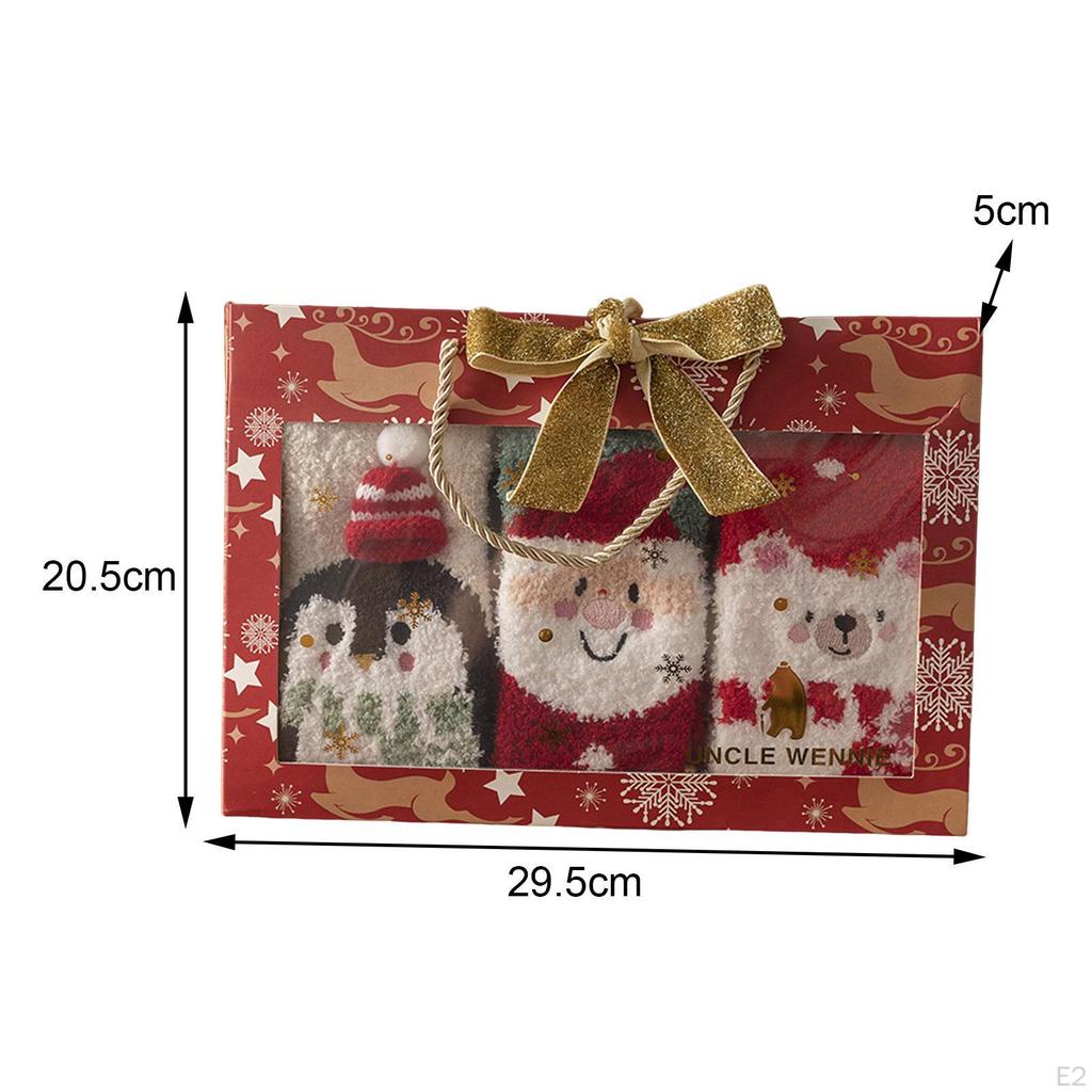 3 Paar Weihnachtssocken für Erwachsene, warm, winterlich, kuschelig, flauschig