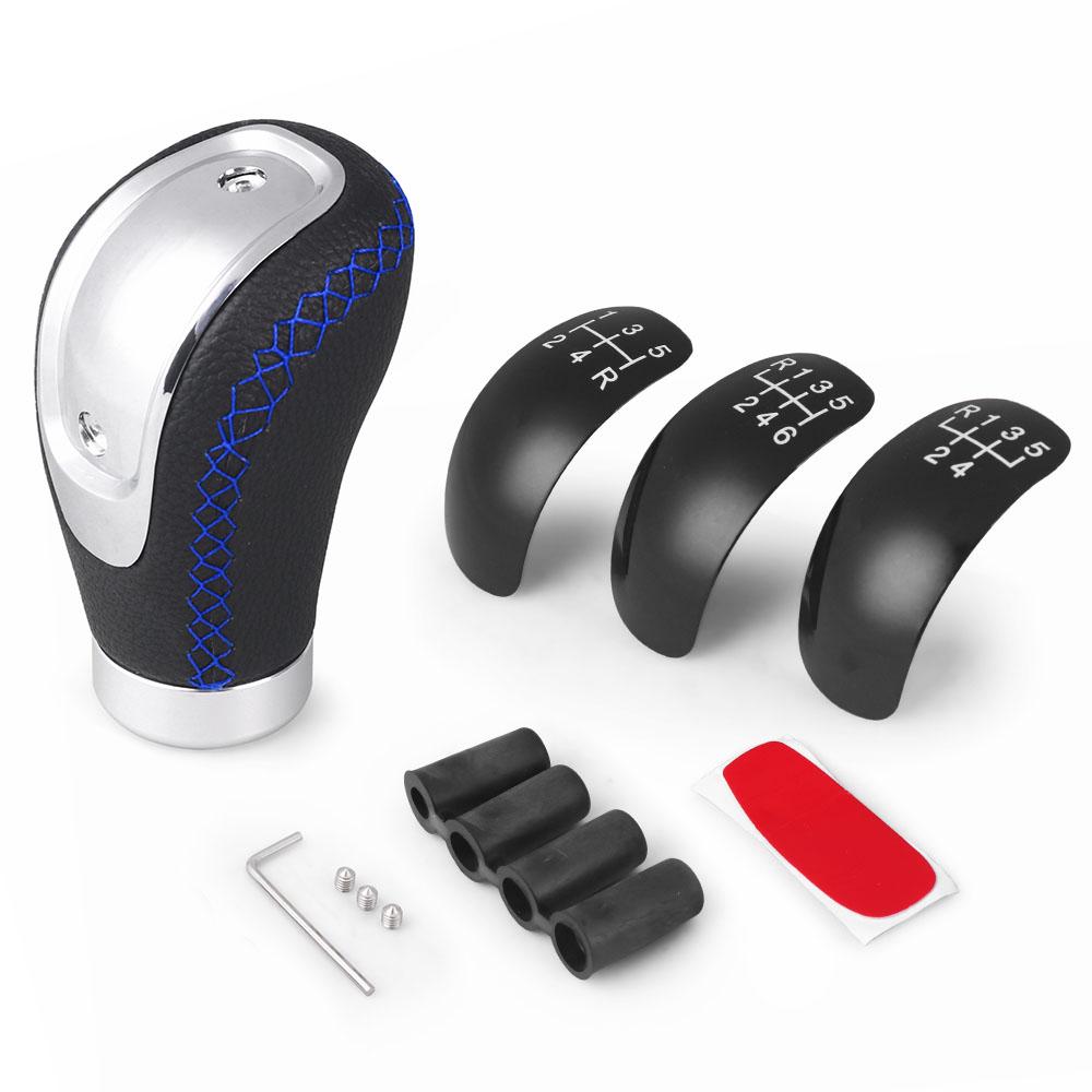 5/6 скоростная универсальная ручка переключения передач из искусственной кожи, ручная Автомобильная ручка переключения передач, сменная ручка переключения передач, модифицированная головка переключения передач синий