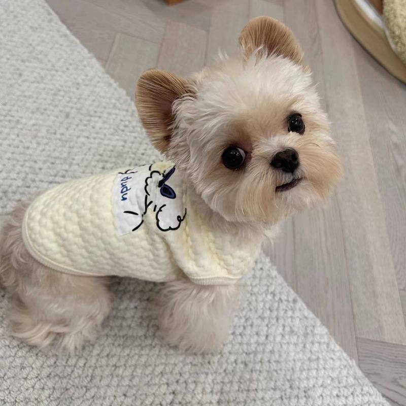 

Dog Vest Teddy Yorkshire Pomeranian Bear Pet Clothing Warm Cat Bicycle (Skin-friendly and Comfortable) XS bust 30cm about 1kg
