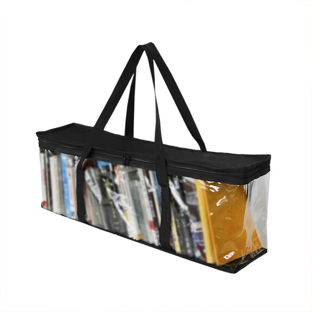 Storage Bag DVD Books Transparent Portable Dust-Proof Boxes Protective Casing Desk Organizer Clear Home Office