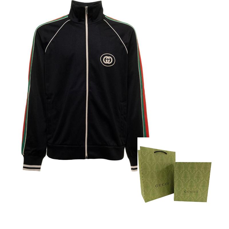 GUCCI Jackets Men's Black Stand Collar Moderate (Unisex) Jackets 696802 XJEES 1152