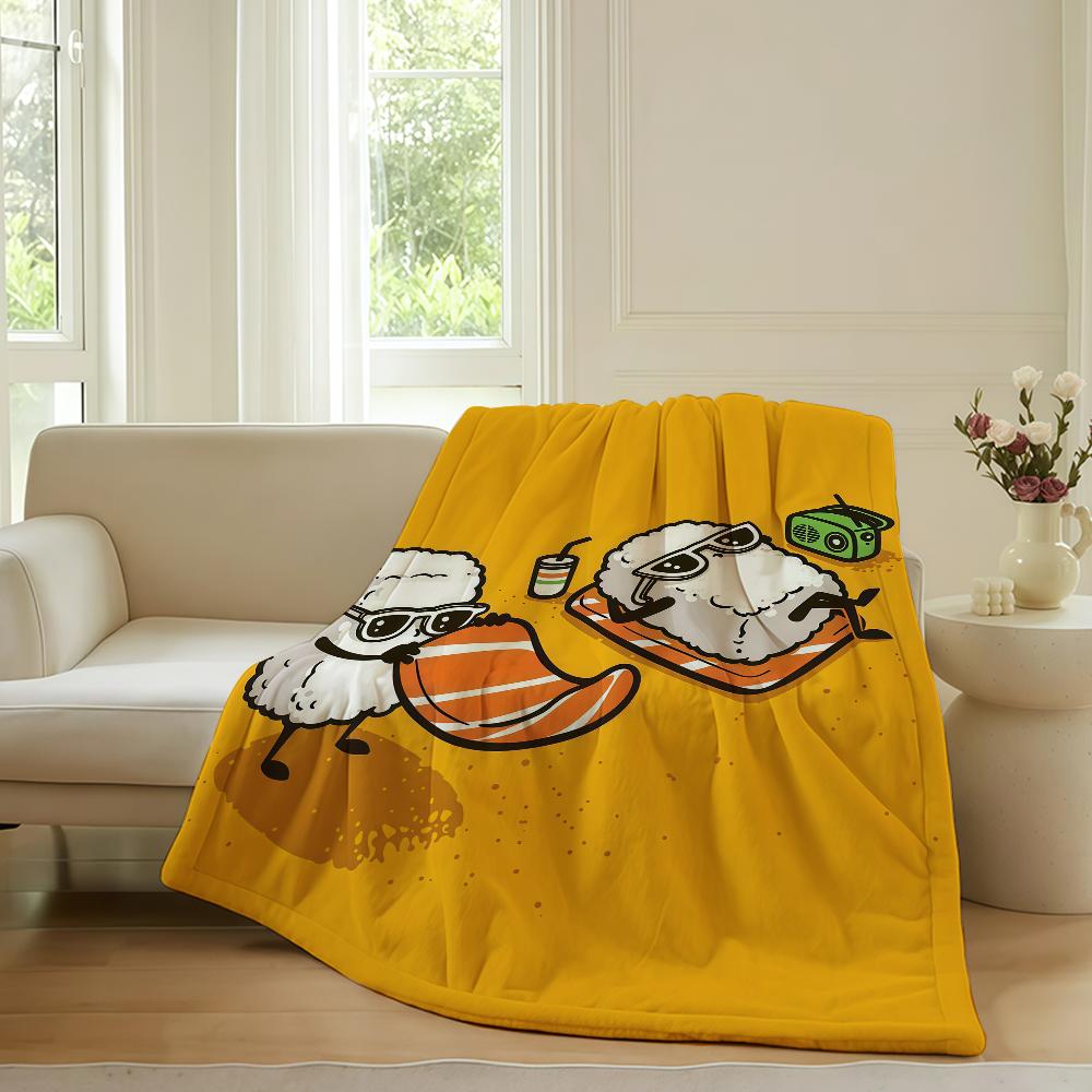 Funny print food Blanket For Sofa Office Bed Plane Travel Sleep Read Relax Camping Soft And Warm