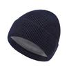 Men Hat Winter Warm Wool Knit Hat Solid Color Thickened Velvet Lining Hat Outdoor Sports Skiing Cycling Hat