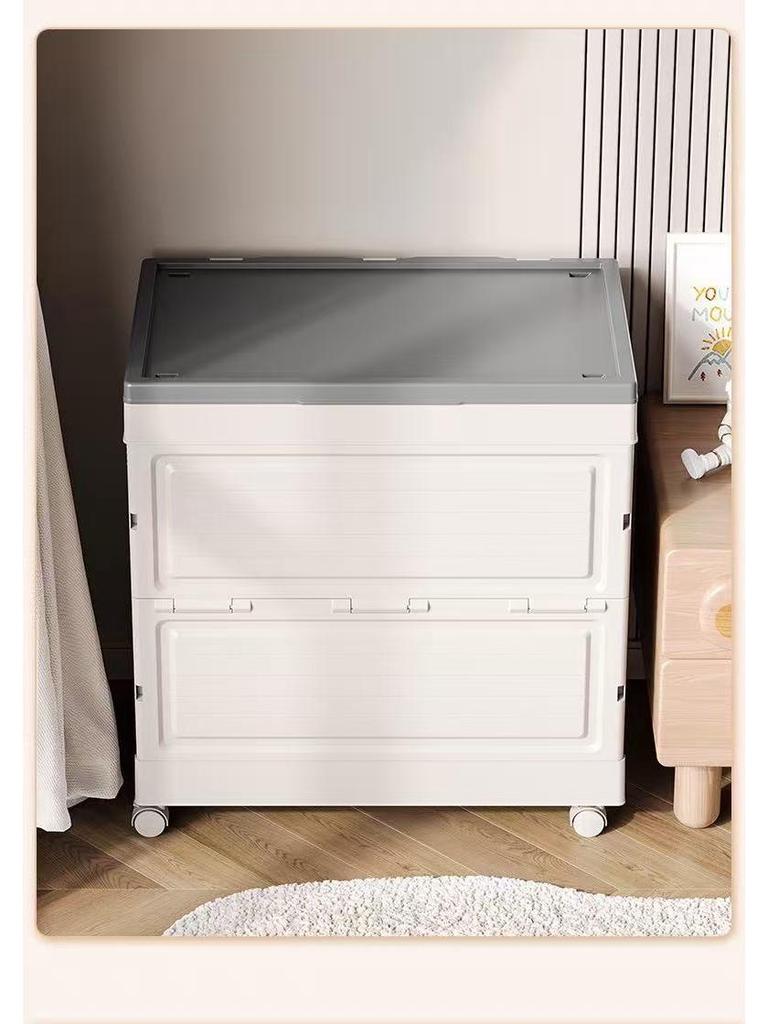 Three-Second Foldable Storage Box with Lid – Large Capacity Organizer for Toys, Clothes, and Snacks In Living Room or Bedroom