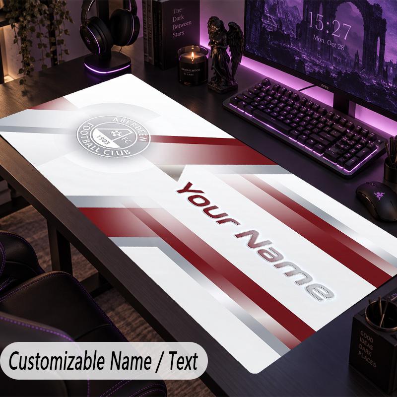 Custom Text Big Mousepad, Extended Desk Pad For Laptop Work GameAberdeen FC