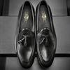 New loafers men's business casual round head fringed leather shoes