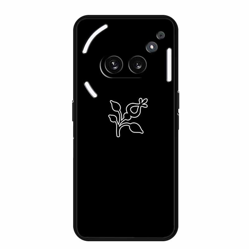Nothing Phone 2A Luminous Hole TPU Soft Black Case with Simple Line Design