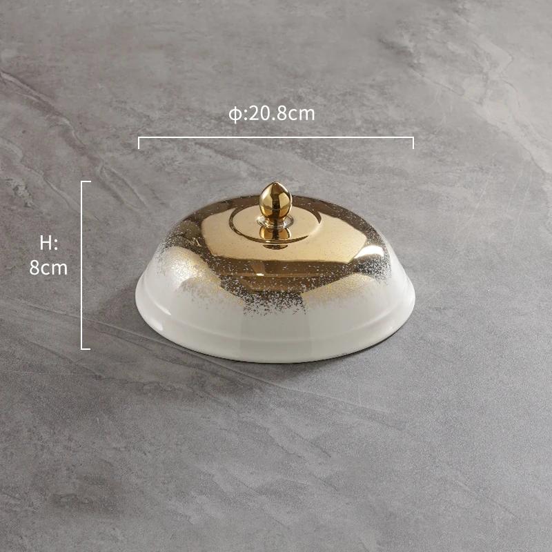 Light Luxury Restaurant Ceramic Plate Set Creative Round Abalone and Sea Cucumber Plate Delicious Dessert Household Tableware