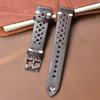 Porous Leather Watch Band 19mm 20mm 22mm 24mm Breathable Watch Strap Handmade Stitching Quick Release Watchbands Black Brown Red