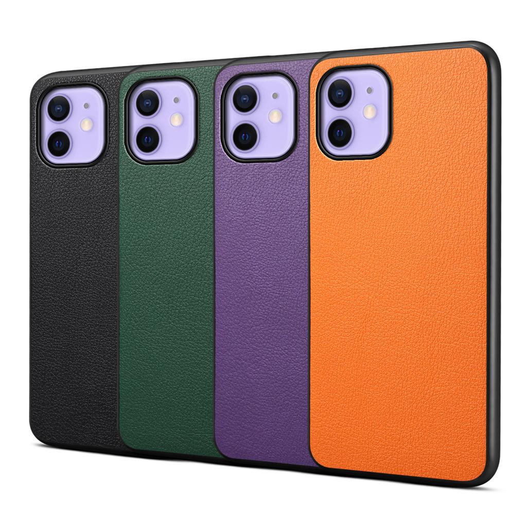 For iPhone 12/12 Pro Case Protective PU+PC+TPU Hybrid Slim Phone Case