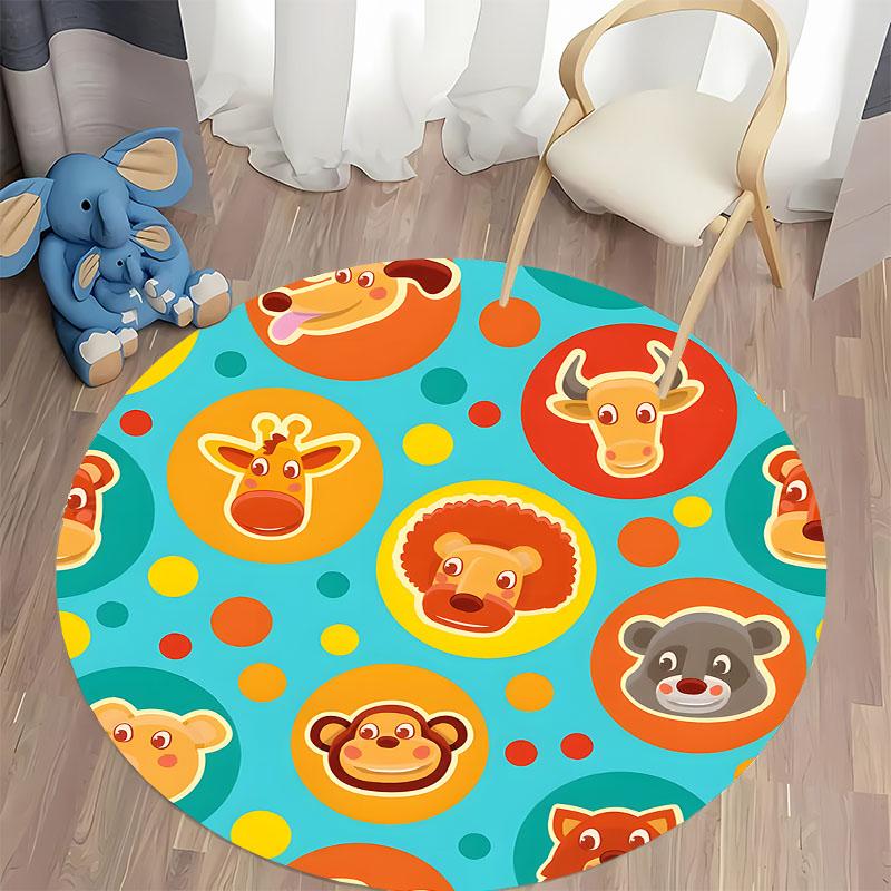 Free Shipping Colorful Animal-Themed Kids' Room Circular Carpet Round Carpet for Home Sofa Bedroom,gift