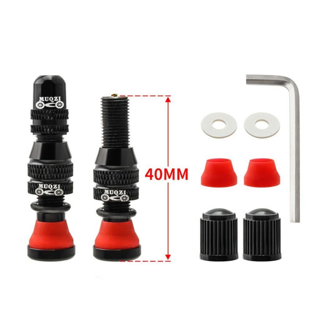 

1 Set with Wrench Tubeless Tire Valves Aluminum Zinc Zinc Alloy Schrader Valve Kits Bicycle Repair 40mm чёрный
