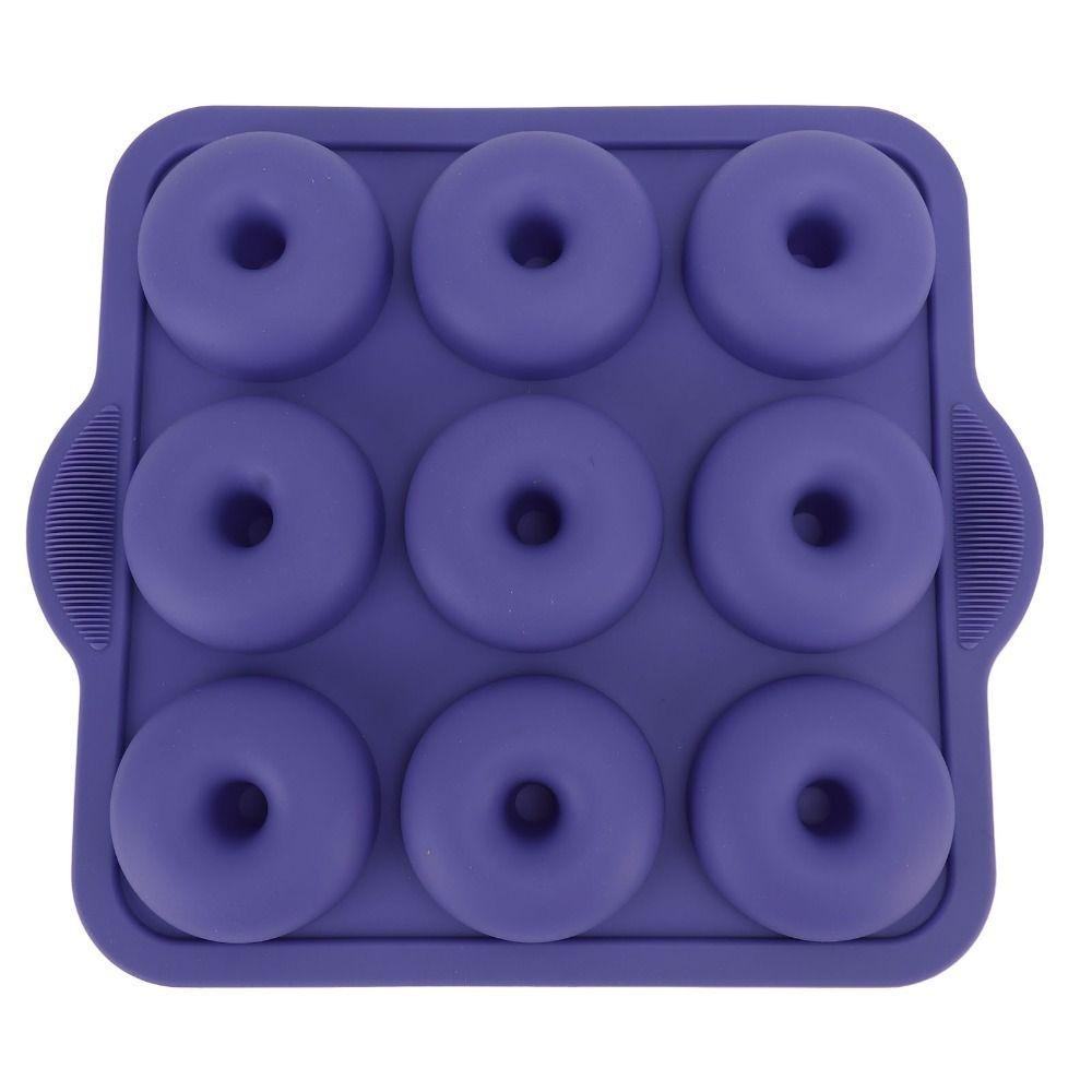 Non-Stick Surface Silicone Donut Pan 9-Cavity Design Ring Cake Mold Baking Tray  Oven Baking