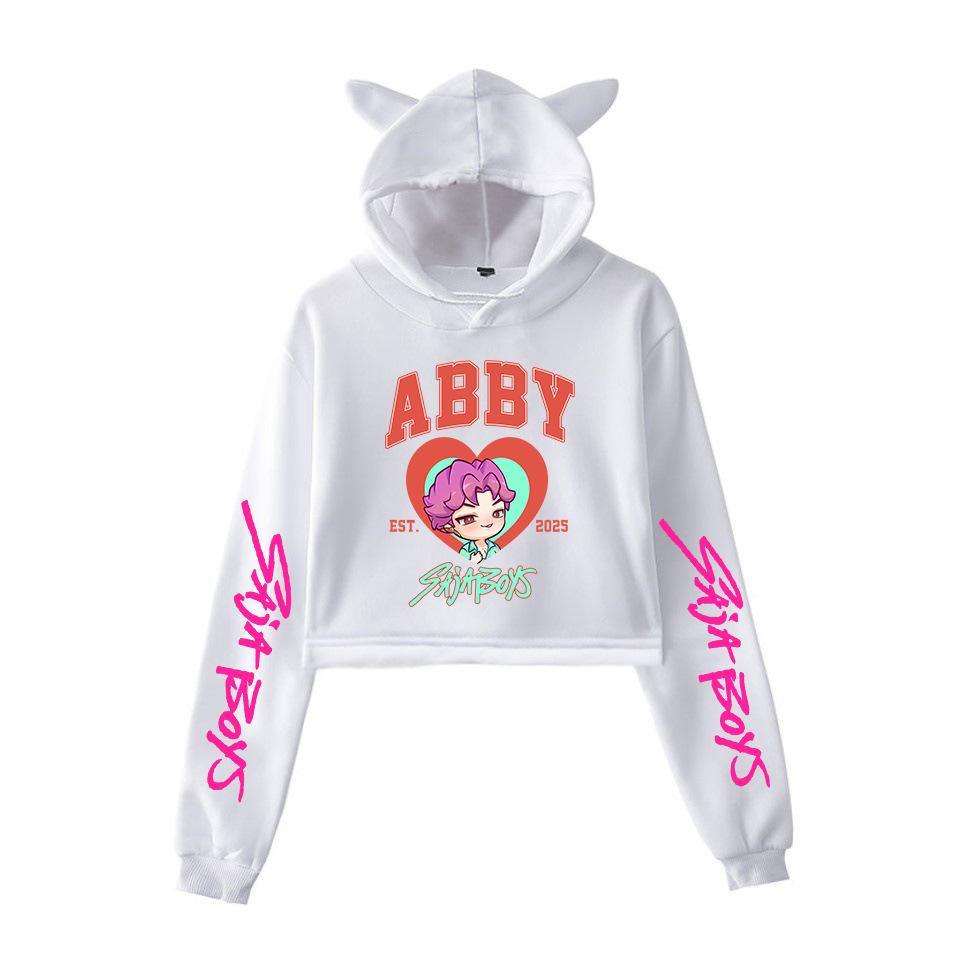 Fashion Kpop Demon Hunters Saja Boy Crop Tops Women Sweatshirt Long Sleeve Girls Fashion Hoodie