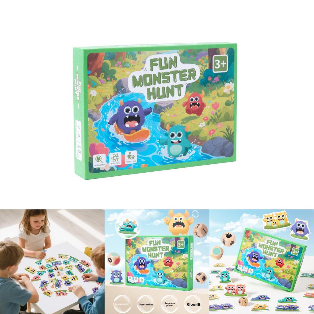 Monster Pub Wooden Puzzle Game Set For Kids Educational Play