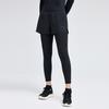 Anta Running Series Color Block Logo Breathable Casual Fake Two-Piece Sports Long Pants Women Bottoms Black 962335301-2