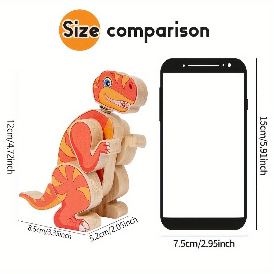 Fun and Interactive Wooden Dinosaur Building Blocks Toy,Detachable DIY Building Blocks for Ages 6/12, Multiplayer Play, Hand-Eye Coordination Skills