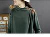 Ethnic Style Retro German Velvet Women's Sweatshirt, 2024 Autumn/Winter, Loose Stitching Pullover, Warm Base Layer