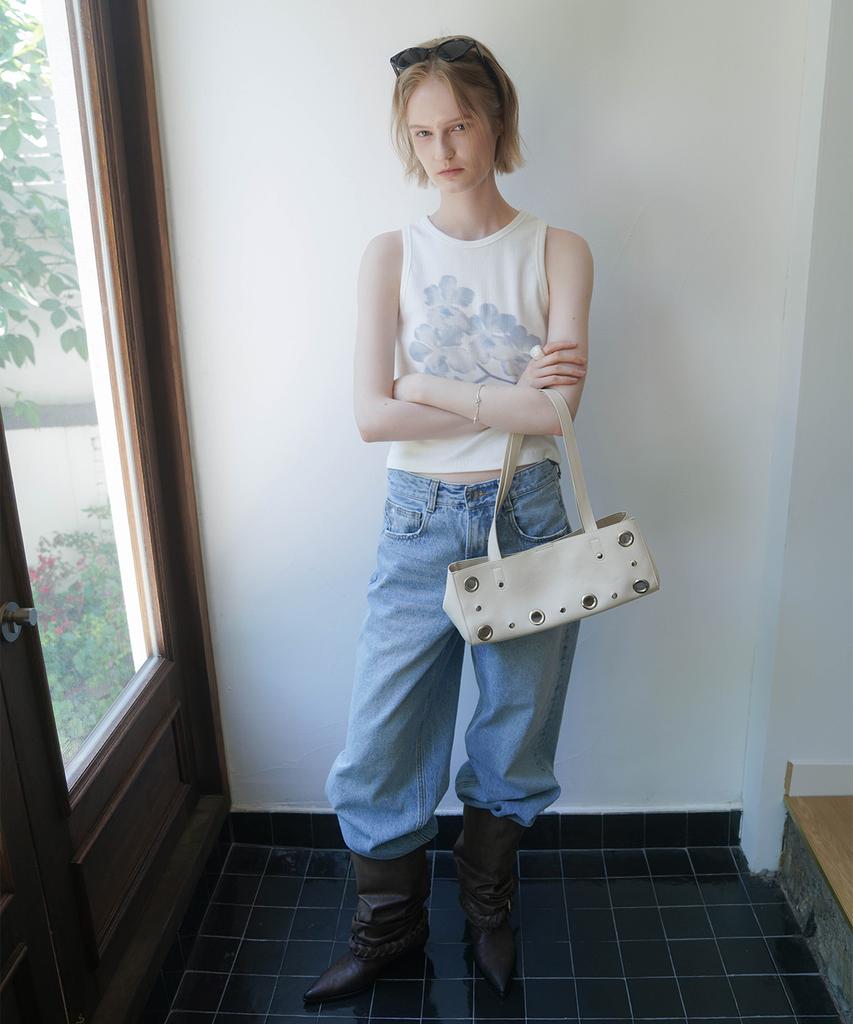 Heeari Haze Eyelet Leather Mini Bag_Ivory