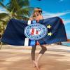 Fc Crest Design Printed Microfiber Beach Towel, Soft And Absorbent, Quick-Dry, Ideal for Summer Travel, Beach Essential, Swimming Pool