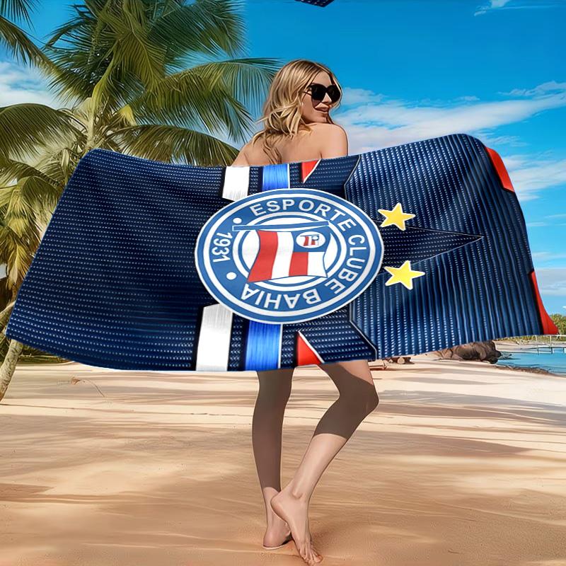 Fc Crest Design Printed Microfiber Beach Towel, Soft And Absorbent, Quick-Dry, Ideal for Summer Travel, Beach Essential, Swimming Pool