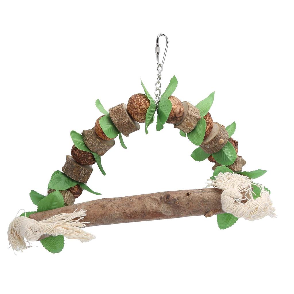 Vogelschaukel Holz Papageien Kauspielzeug Beißspielzeug Kletterspielzeug Hängendes Spielzeug Haustierkäfig Zubehör