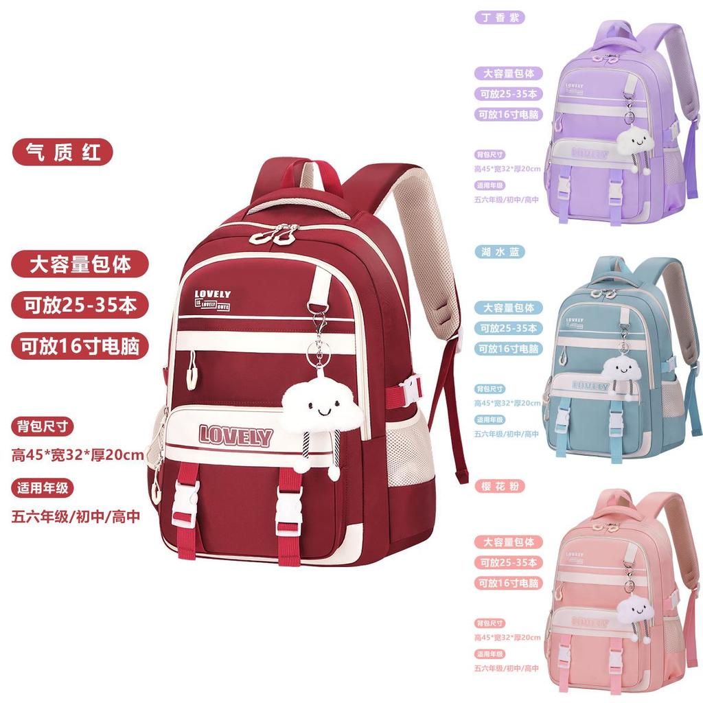 Girls School Backpack With Breathable Waterproof Polyester For Middle School Students