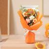 Crochet Flower Bouquet Handmade Knitted Positive Sunflower Artificial Yarn Flower Bouquet Gift for Mother's Day Valentine's Day Anniversary