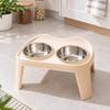 Elevated Dog Feeding Station with Stainless Steel Bowls Easy to Clean Foldable Raised Pet Feeder