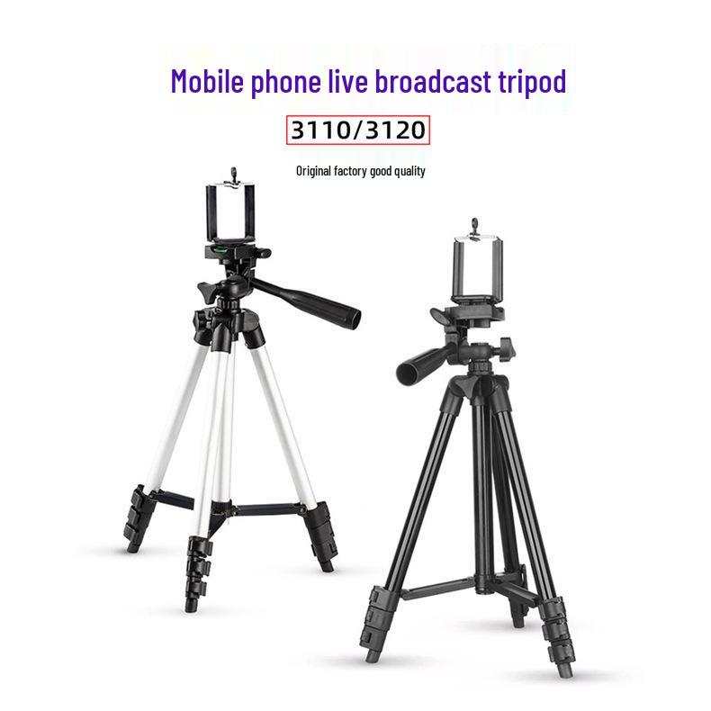 3110 Lightweight Portable Tripod with 3120 Extendable Stand and Fill Light for Live Streaming and Outdoor Activities
