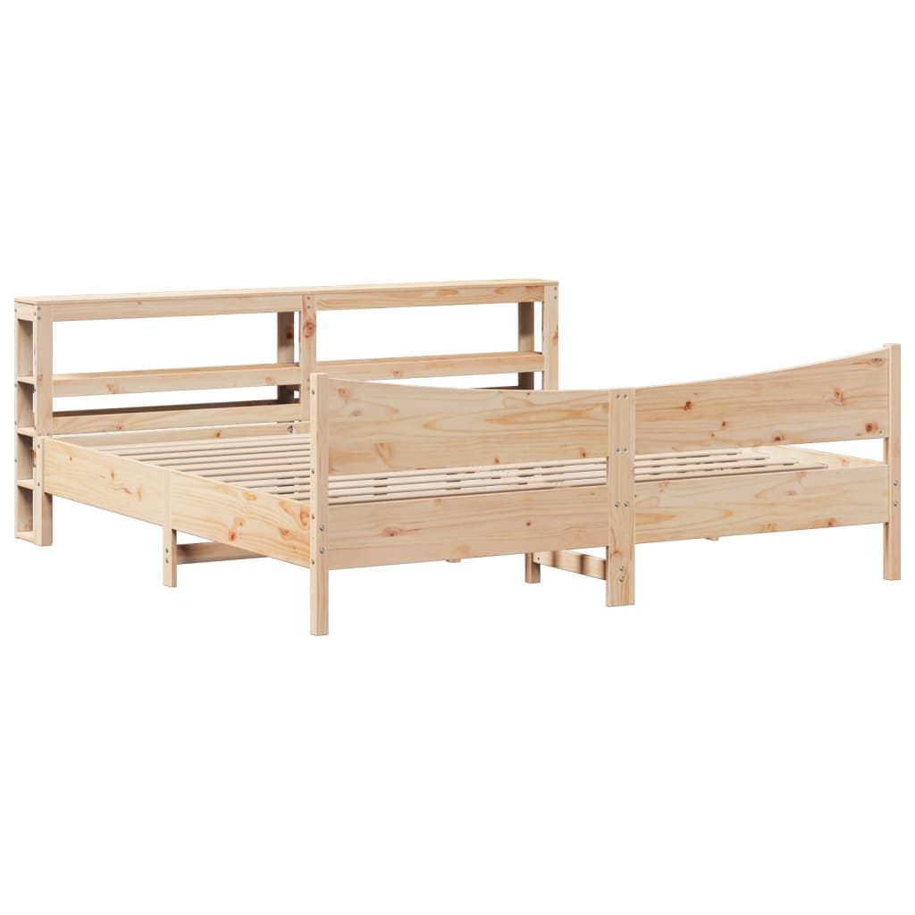 Solid Wood Bed with Headboard 180 X 200 Cm Pine
