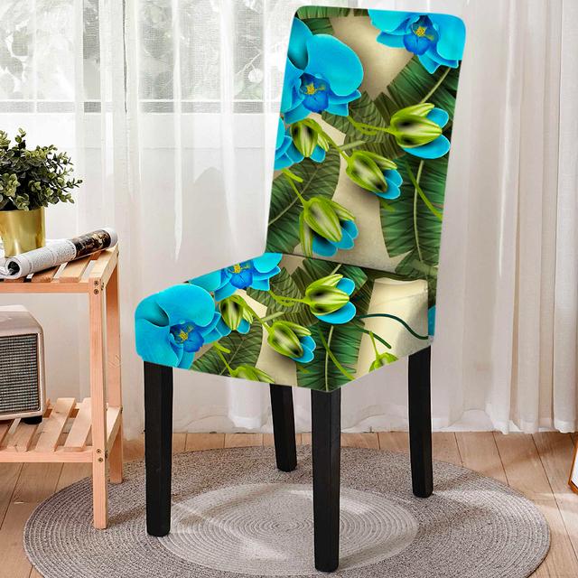 3D Print Dining Chair Cover Strech Elastic Floral Chair Slipcover for Seat Covers Kitchen Stools Home Hotel Decoration