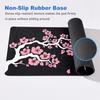 Rosa und Schwarz Neue Kirschblüte Schlossrand Natürliches Gummi Mauspade Großes Gamer Schreibtischpad Sakura Kunst Design Tastaturmatte Waschbar