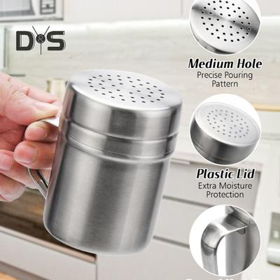 Setaccio per Farina in Acciaio Inossidabile con Coperchio Setaccio a Maglia Fine Agitatore per Polvere per Cucinare Setaccio per Spezie per Cucinare Agitatore per Infarinare