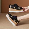 Versatile 2025 Autumn New Star Platform Muffin Sole Casual Shoes Lace-up Wedge Single Shoes Women's British Style HZB-763-3
