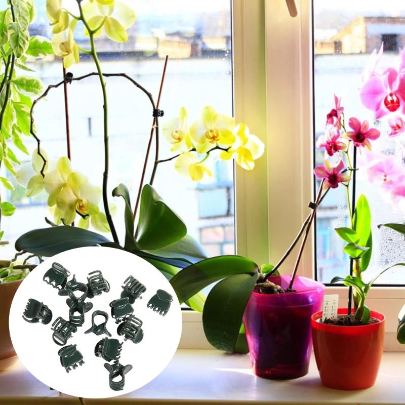 Garden Plant Orchid Clips 100Pcs Plant Clips Green Plant Orchid Support Clips Garden Orchid Clips For Supporting