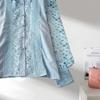 Vintage Fashion Hollow Crochet Casual Shirts for Women Elegant Slim Long Sleeve Loose Women's Blouses Tops Solid Button Up Office Lady Shirt 26448