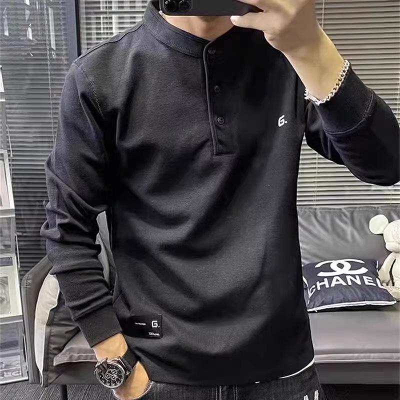 Men's Solid Color Stand Collar Hoodie - Spring/Autumn 2024 Casual Long Sleeve Outerwear