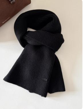 High quality% Australian wool solid color hat scarf gloves three-piece winter warm knitted suit women