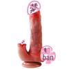 Automatic Retractable Vibrator with Licking Tongue & Fake Penis for Women - Adult Masturbator & Sex Toy