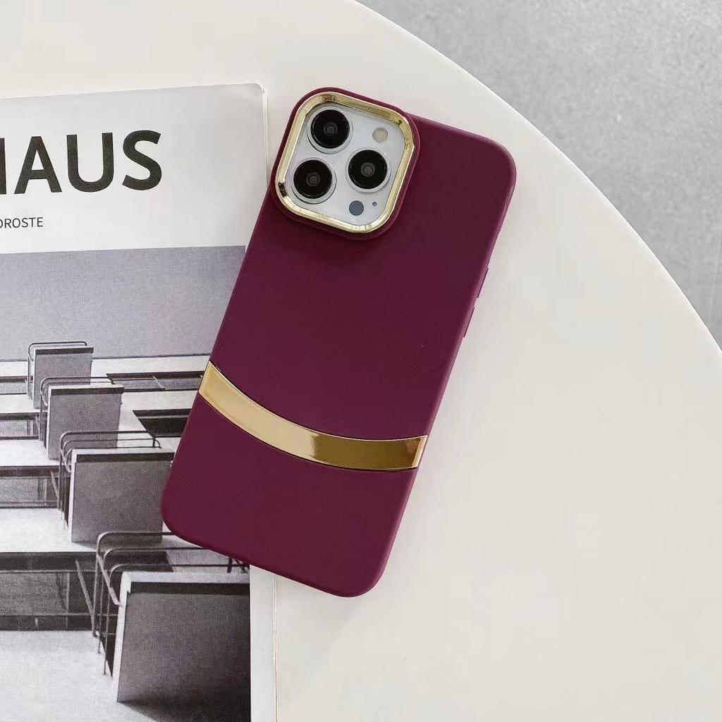 Applicable To IPhone15PRO Mobile Phone Case Simple Electroplated Apple 14MAX Niche Anti-fall Soft Shell Protection Case