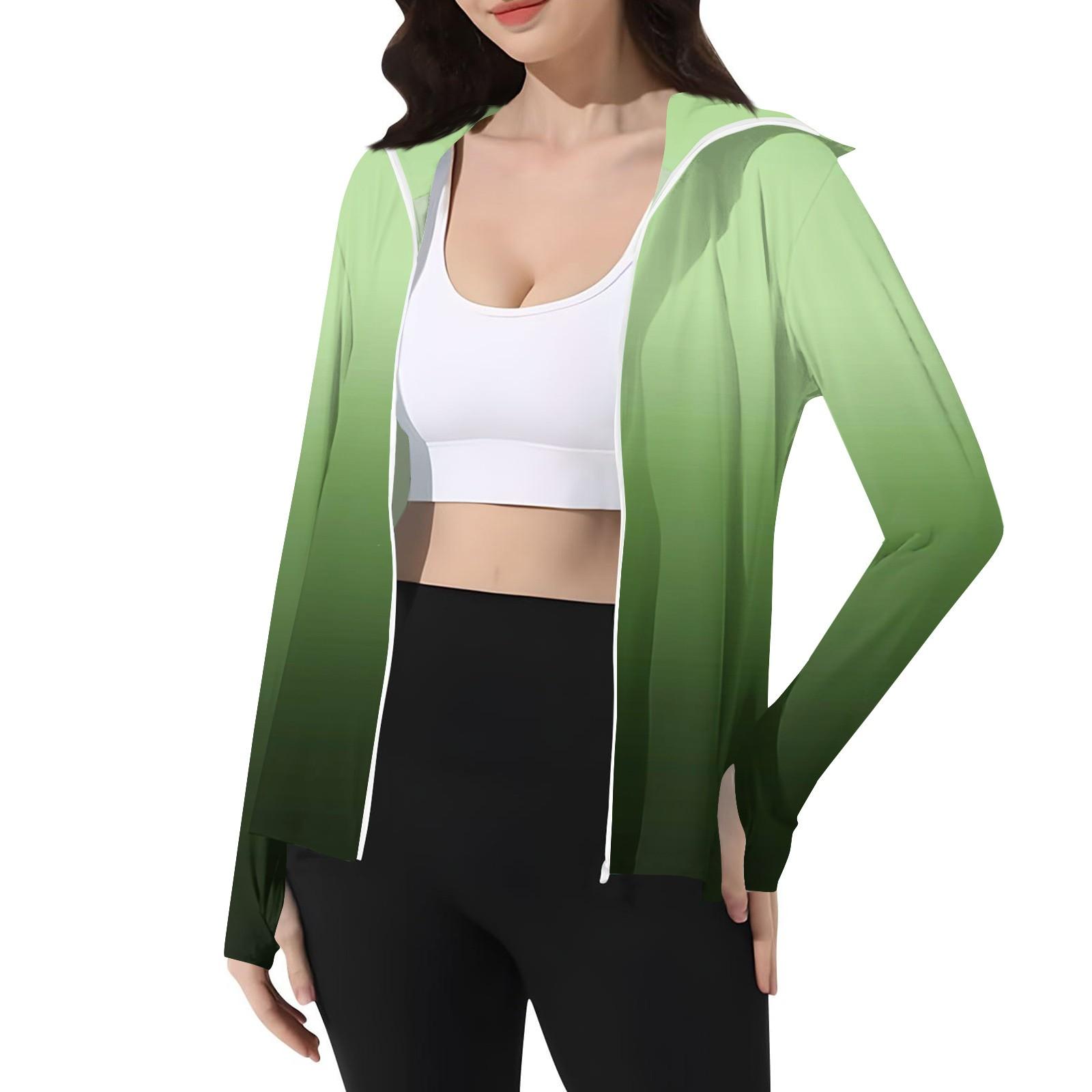 

Женская принтованная куртка от солнца с капюшоном, легкая, с длинным рукавом, из ледяного шелка XXL зелёный