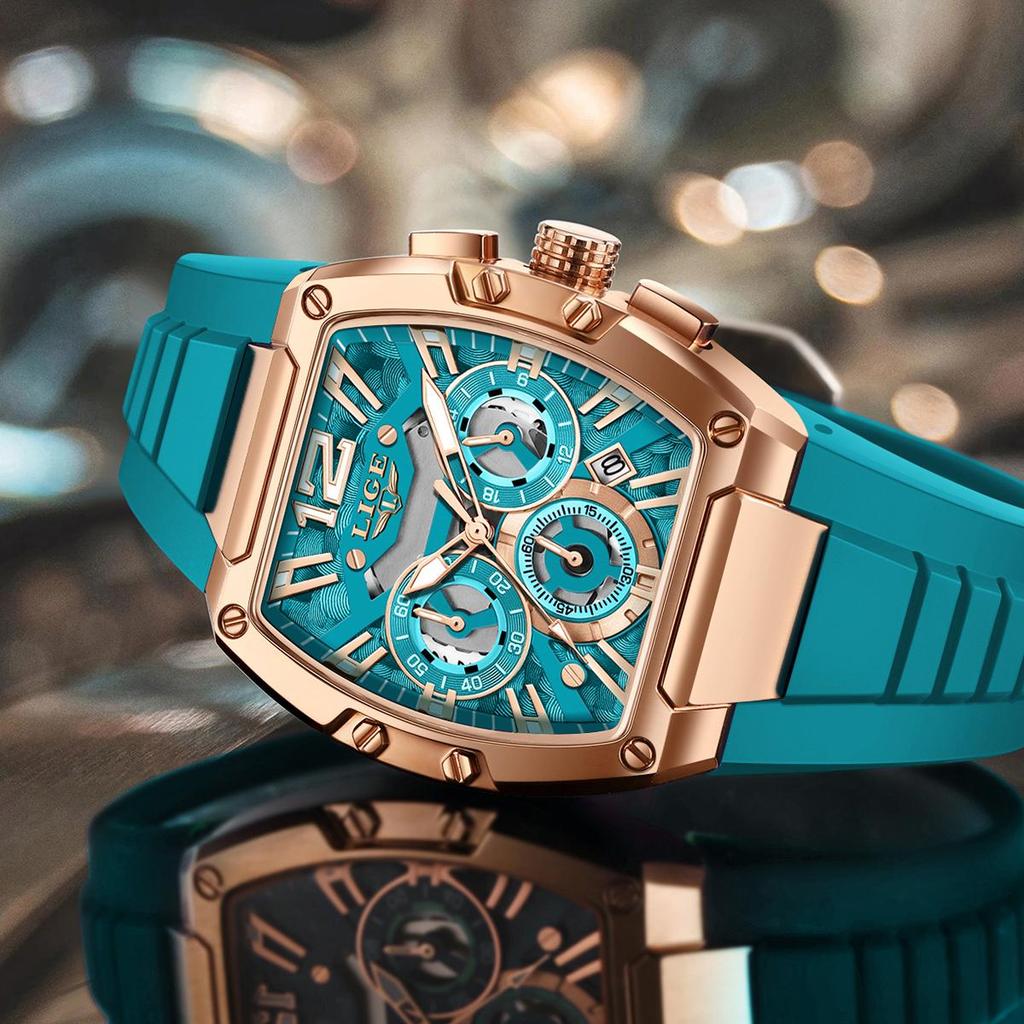 LIGE New Luxury Mens Watch Fashion Business Quartz Wristwatches Luminous Waterproof Chronograph Men Watches