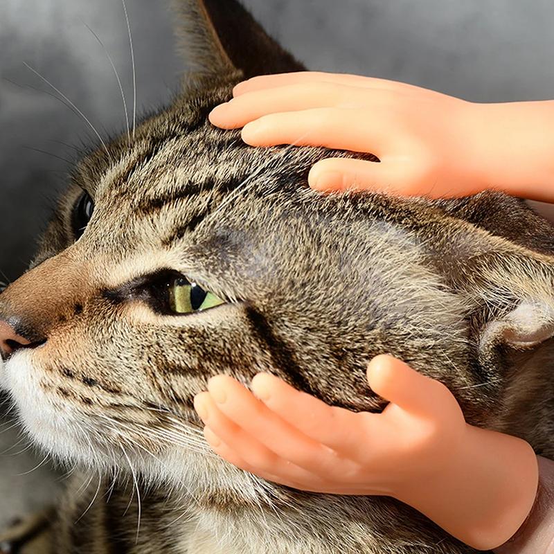 Katzenspielzeug, kleine handflächenförmige Mini-Hände, kreative Fingerlinge, kleine Hände, necken Kätzchen, Katzen, Massagegerät, Fellpflegehandschuhe, Heimtierbedarf