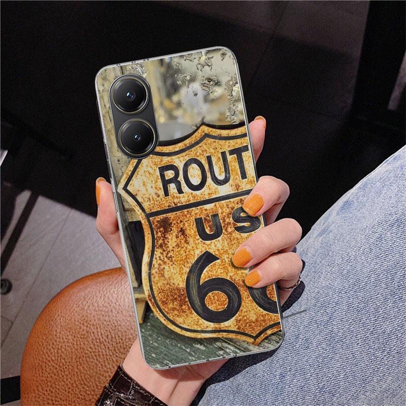America Route 66 Phone Case For Xiaomi Poco X7 X6 X5 Pro F7 Ultra Redmi 15C 15 13C 13 12C 12 10 10A 10C 9 9A 9C 9T Cover Poco X7