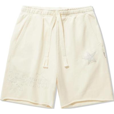 Li Ning Enfärgade Mellanhöga Med Dragsko Löst Raka Casual Shorts Herrshorts Off-White AKSU173-4