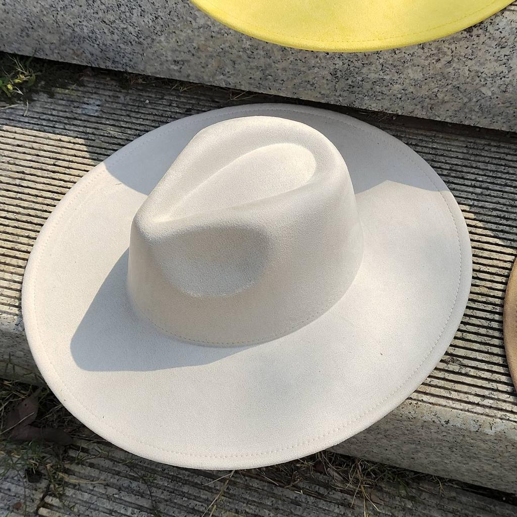 Suede Wide-brimmed Hat 9.5 Cm Brim Width Unisex Suitable for Jazz Hat Fedora Hat Church Hat Felt Hat Soft Felt Hat Panama Hat.