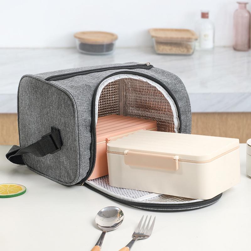 Cationic Oxford Cloth Insulated Lunch Bag - Handheld & Crossbody, Large Capacity for Commuting